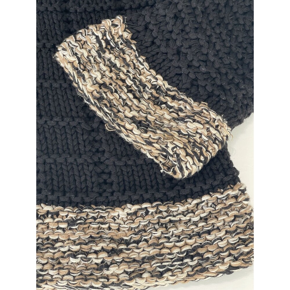 Isabella Bird Y2K TurtleNeck Cowl Chunky Knit Flare Sleeves Sz Medium Black - Picture 5 of 7